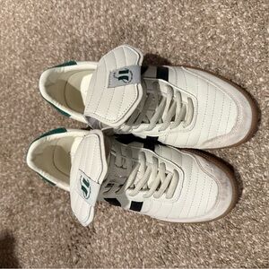 Coolway White Sneakers with Green Heel Detail